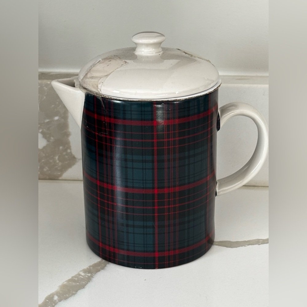New Magnolia Hearth and Hand Plaid Tea Pot